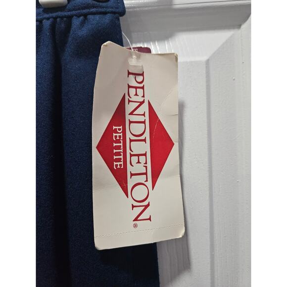 NWT Vintage Pendleton Wool Midi Navy Blue Skirt New with Tag Size 6 - Picture 3 of 15